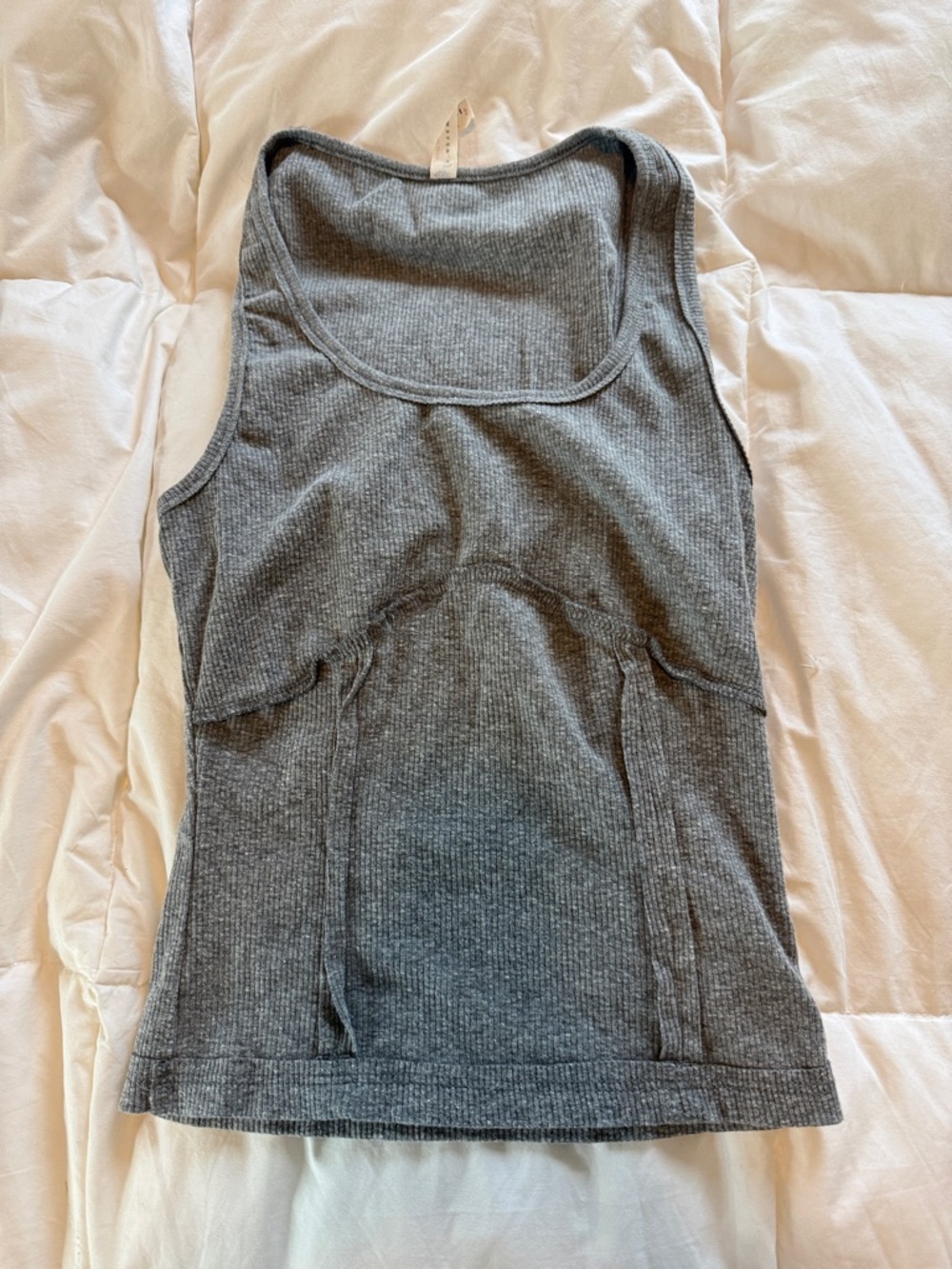 FP Movement by Free People Ribbed Scoop Tank Top - Gray